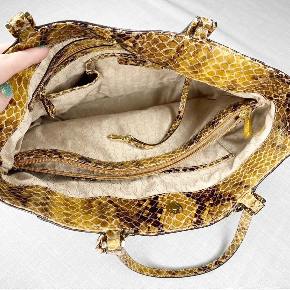 Michael Kors Medium Harper Python Embossed Tote - image 8